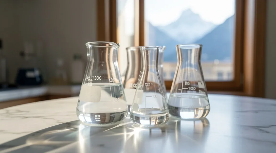 Laborglas im Morgenlicht